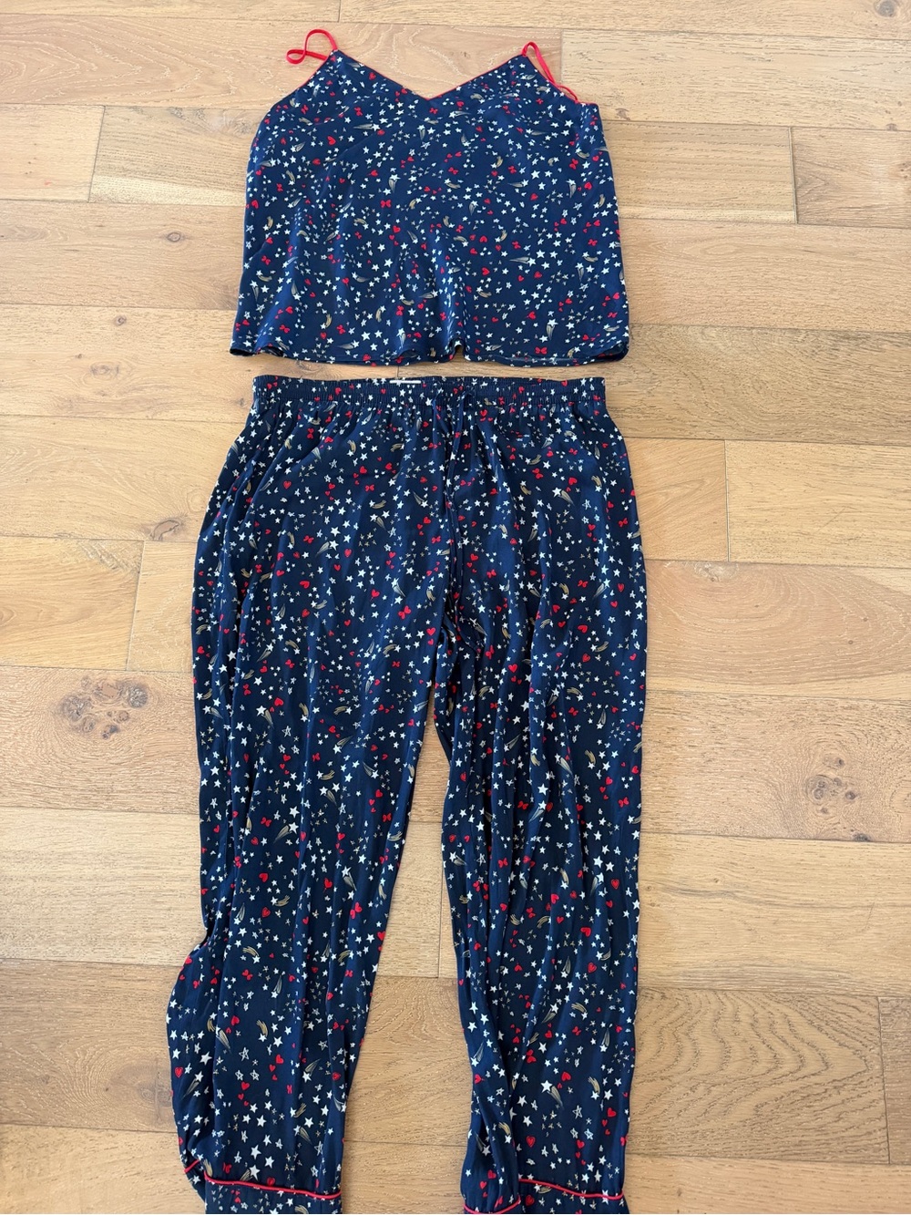 Navy Star & Heart Two-Piece Pajama Set by